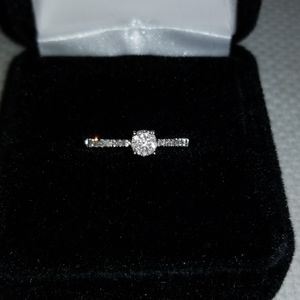 White gold 10 carat diamond chip ring Size 7
